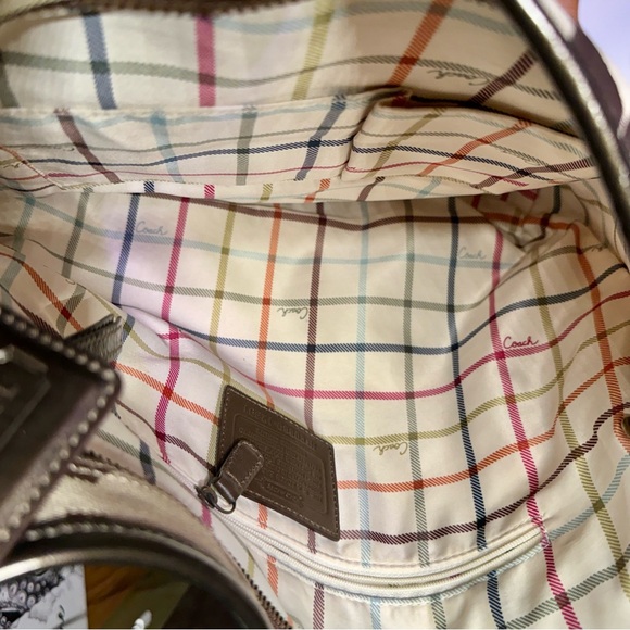 Coach Bleecker Signature Stitched Khaki Bronze Hobo Bag Rare, Gorgeous & Classic - Picture 12 of 12